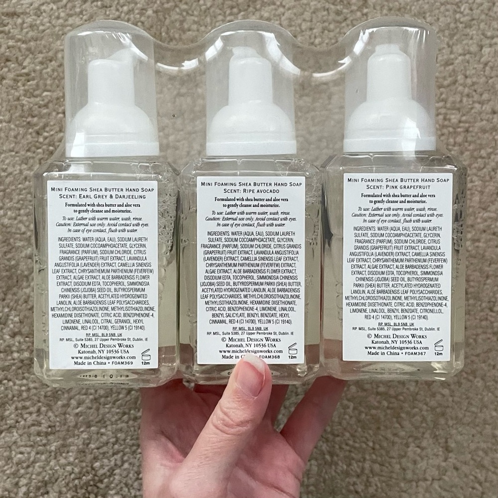 Michel Design Works Mini Hand Soap Set: Pink Grapefruit, Avocado, Earl Grey Tea - Picture 10 of 16